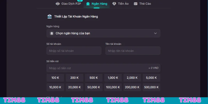 Biểu mẫu rút qua chuyển khoản ngân hàng mới nhất