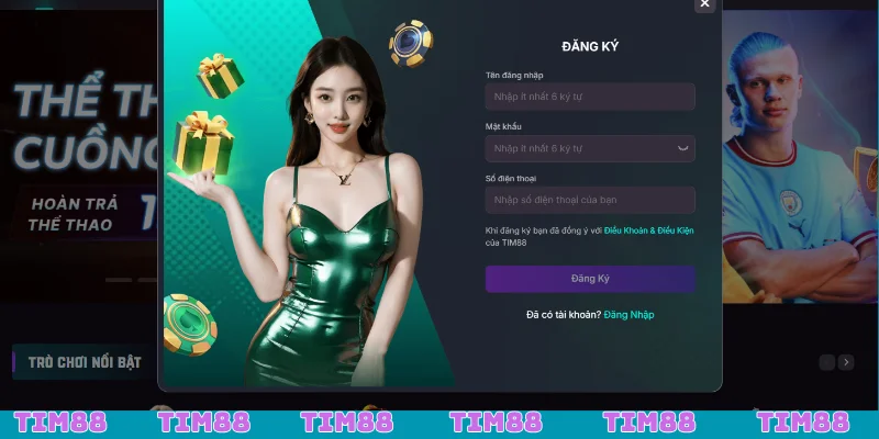 Điền thông tin chính xác vào biểu mẫu đăng ký Tim88