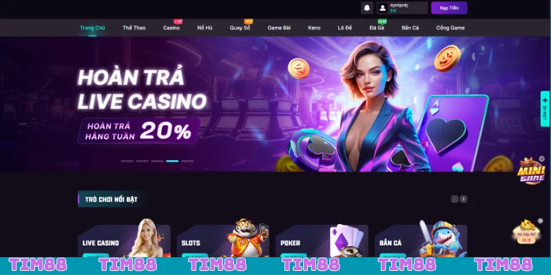 Giao diện Tim88 luôn đảm bảo được sự thuận tiện